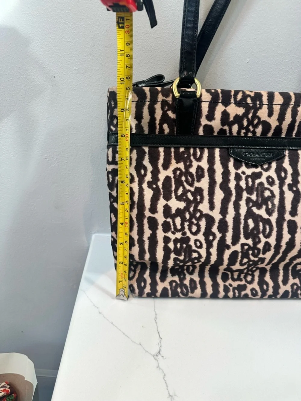Coach Ocelot Tote Bag with Black Handles - Picture 8 of 10